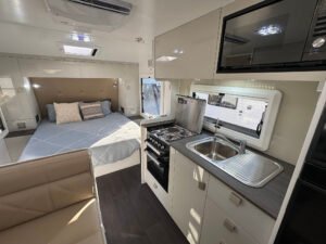 Caravan Interior cream leather